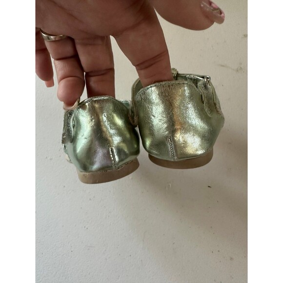 Gymboree Baby Girl Metallic Aqua Starfish Sparkly Faded Hook Loop Sandals 4 - Picture 3 of 6